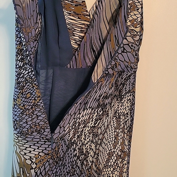 Anne Klein Abstract Silk Wrap Dress Size 10 - Picture 11 of 13